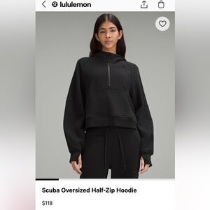 Gently used lululemon scuba hoodie half zip, M/L